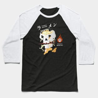 Cool Skull Spicy Ramen Baseball T-Shirt